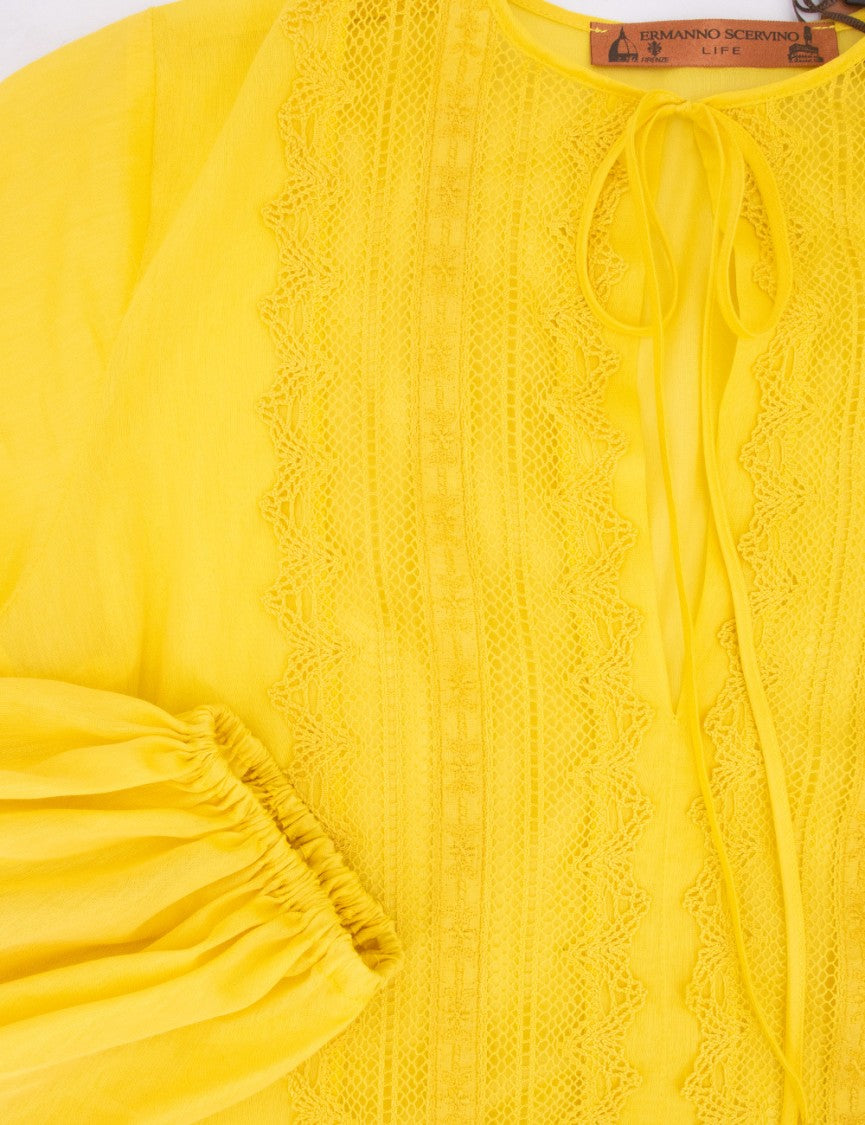 Ermanno Scervino Maxi Dress With Lace Inserts