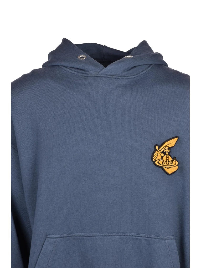 Vivienne Westwood Anglomania Relaxed-Fit Hooded Sweatshirt With Front Kangaroo Pocket And Iconic Emblem