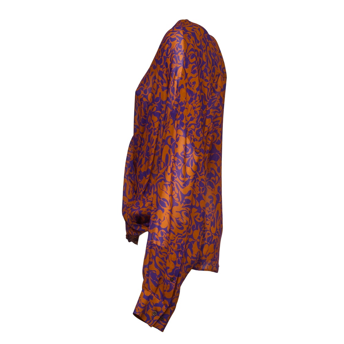 Dries Van Noten Camiel Geometric Print Ruched Shirt