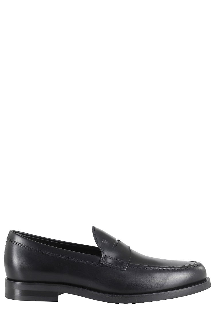 Tod's Formal Loafer With Embossed Logo In Smooth Leather