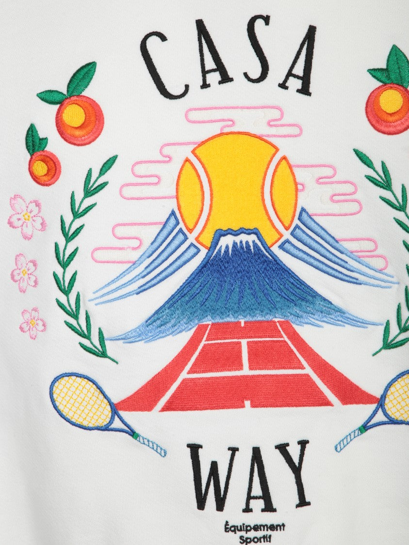 Casablanca Long-Sleeve Sweatshirt With Colorful Embroidery Inspired