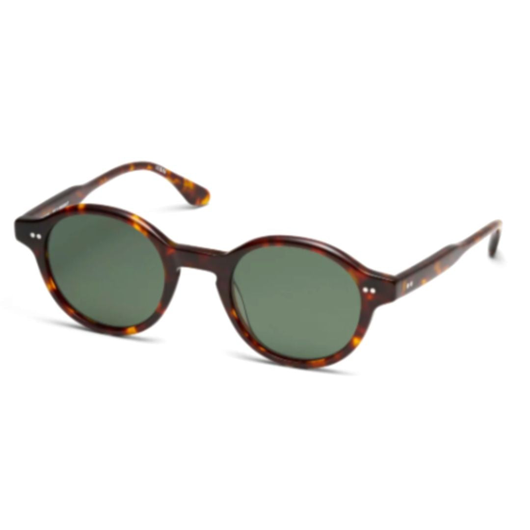 Peter And May Miaouuu Round Frame Sun Tortoise Sunglasses With Green-Tinted Lenses