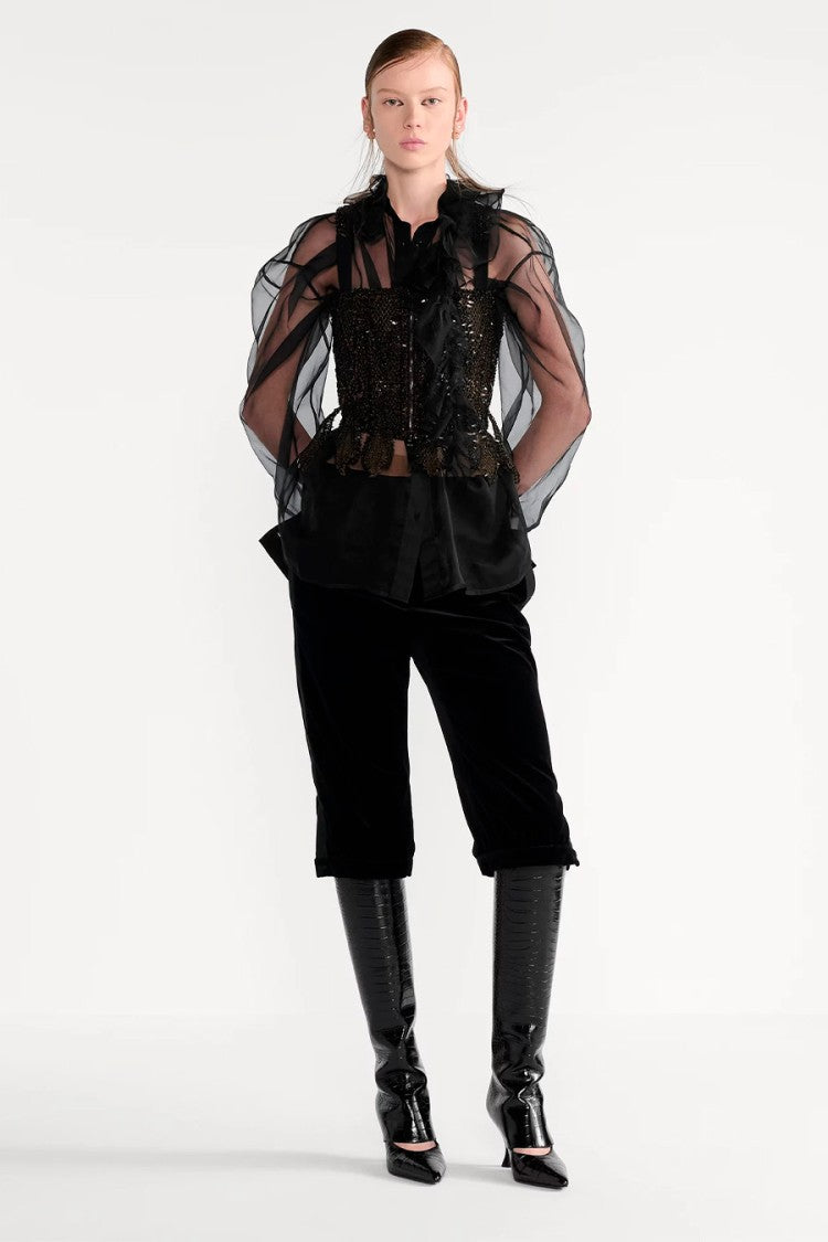 Dior Black Croc-Effect Pointed-Toe Calf Leather Boots
