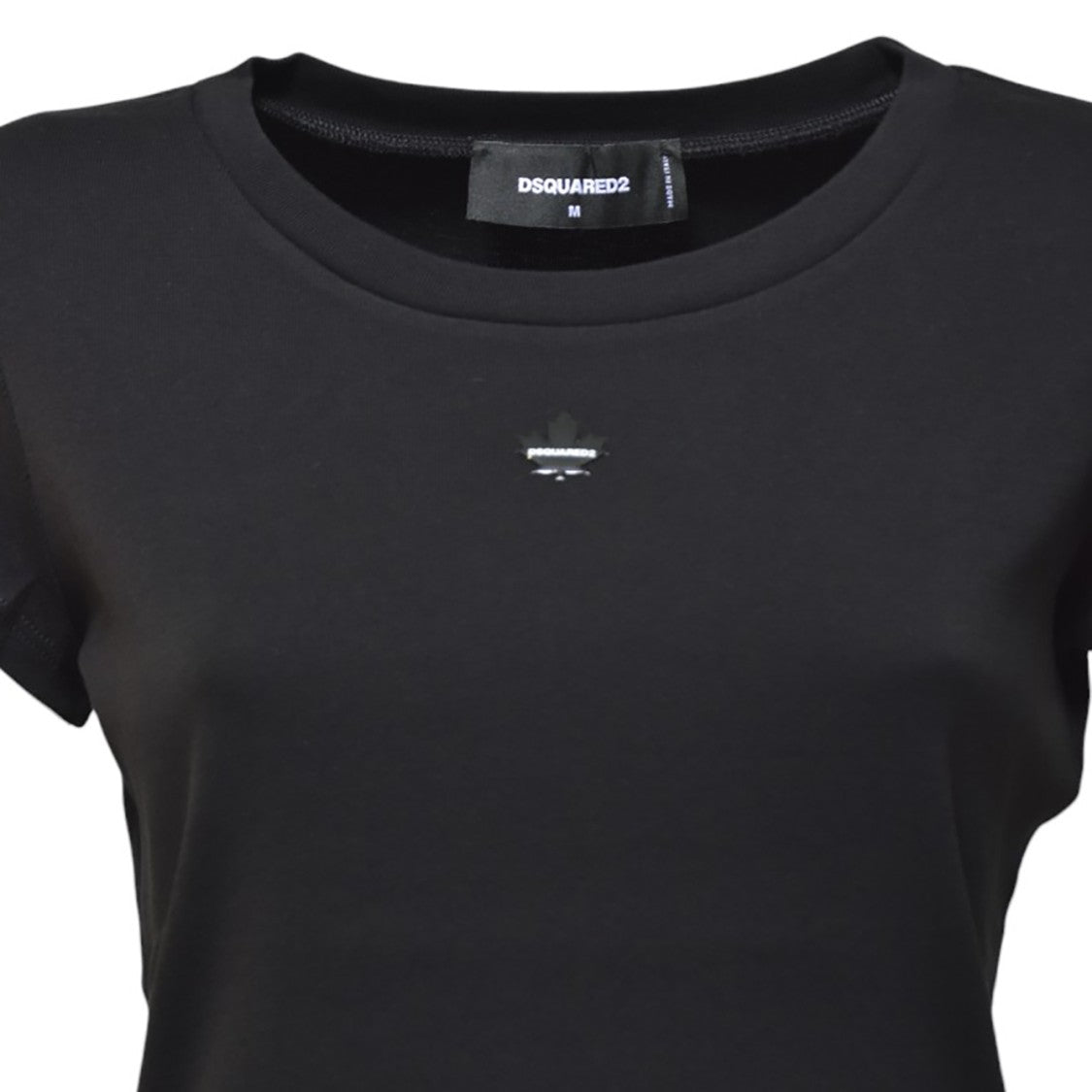 Dsquared2 Maple Leaf Black Cotton T-Shirt