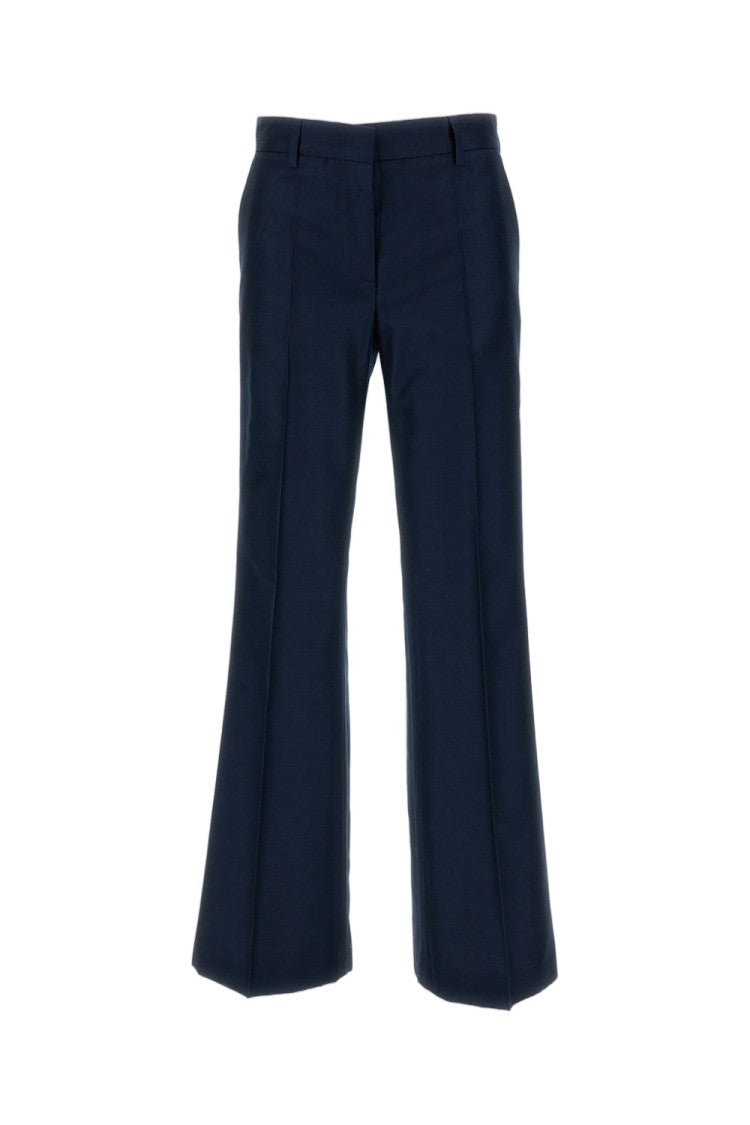 Alberto Biani Blue Iridescent Tailored Straight-Leg Pants
