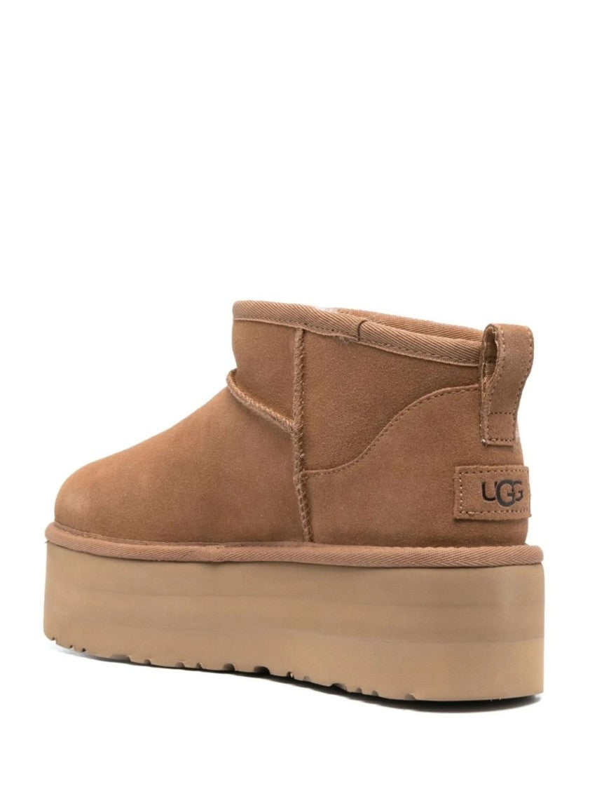 Ugg Brown Ankle Boots With Rubber Sole