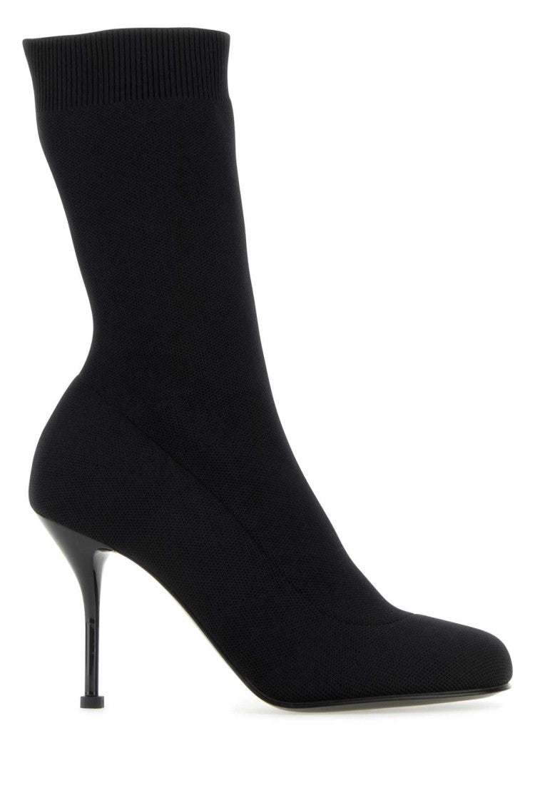 Alexander Mcqueen Black Stretch Nylon Ankle Boots
