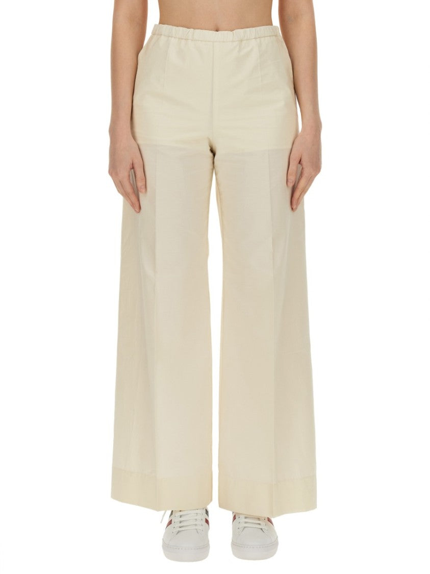 Moncler Cotton Poplin Pants With Straight Leg Silhouette