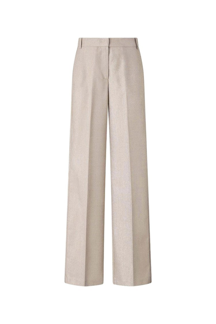 Pinko Beige Polyester-Viscose Blend Metallic-Fleck Trousers