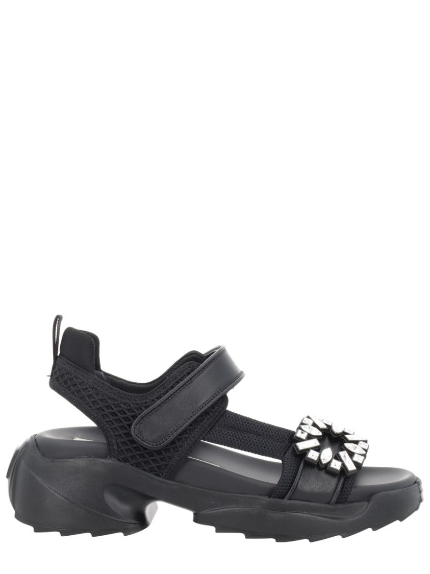 Roger Vivier Viv On The Run Crystal Straps Sandals