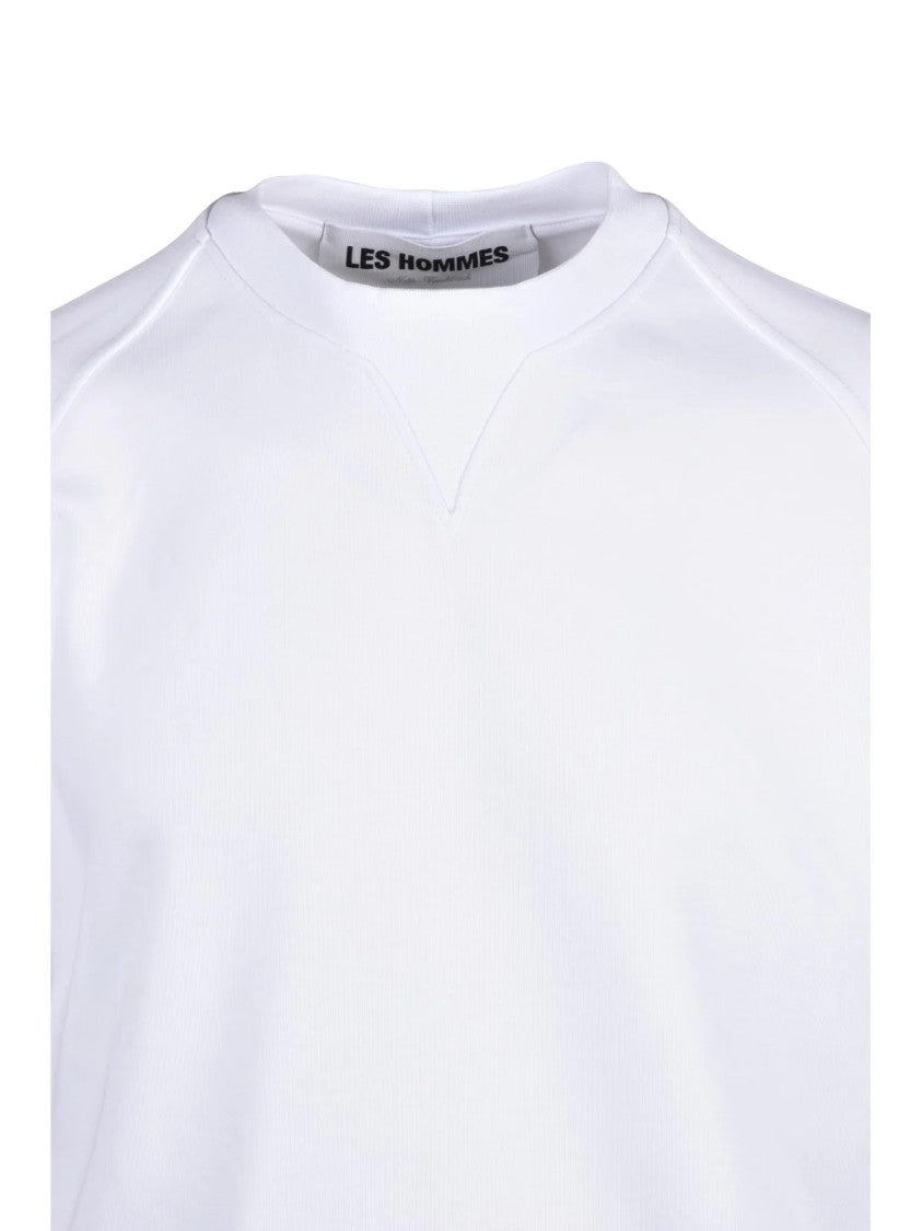 Les Hommes White Cotton Polyester Sweatshirt