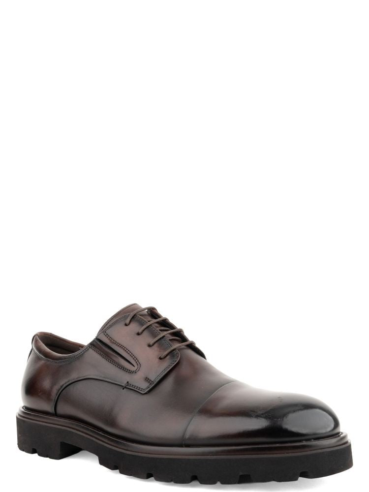 Alberto Gozzi Brown Closed Cap Toe Leather Formal Shoes