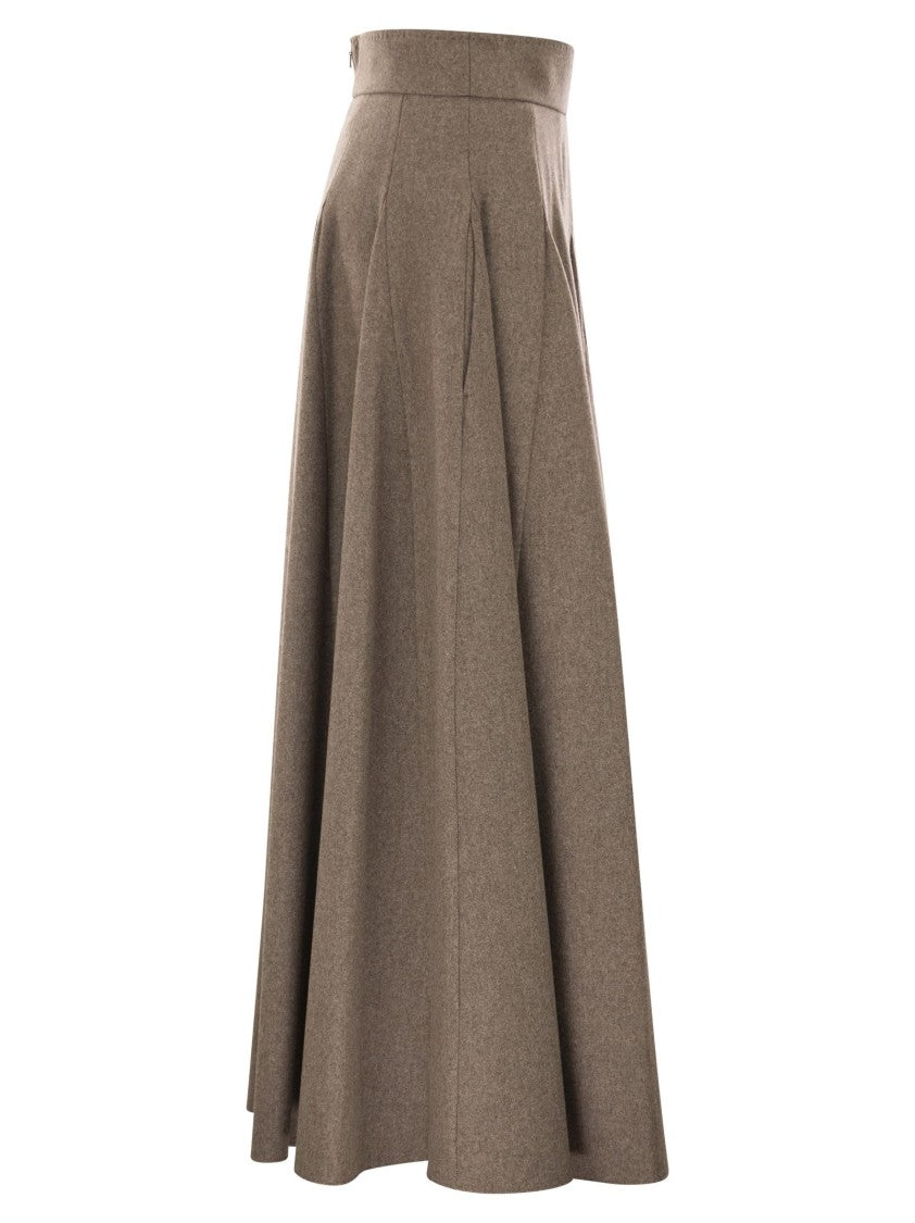 Max Mara Bellico1234 - Wide Wool Felt Skirt