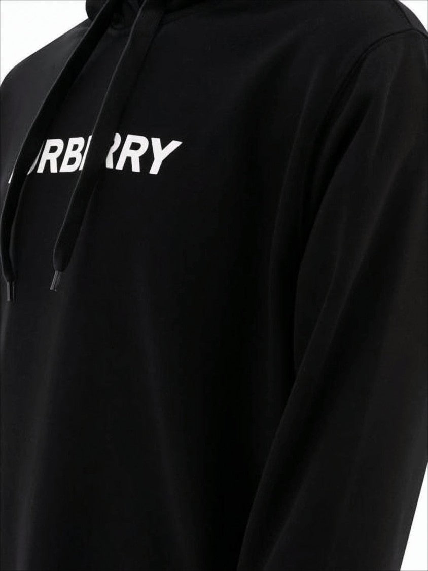 Burberry Cotton Pullover Hoodie With Contrasting Logo