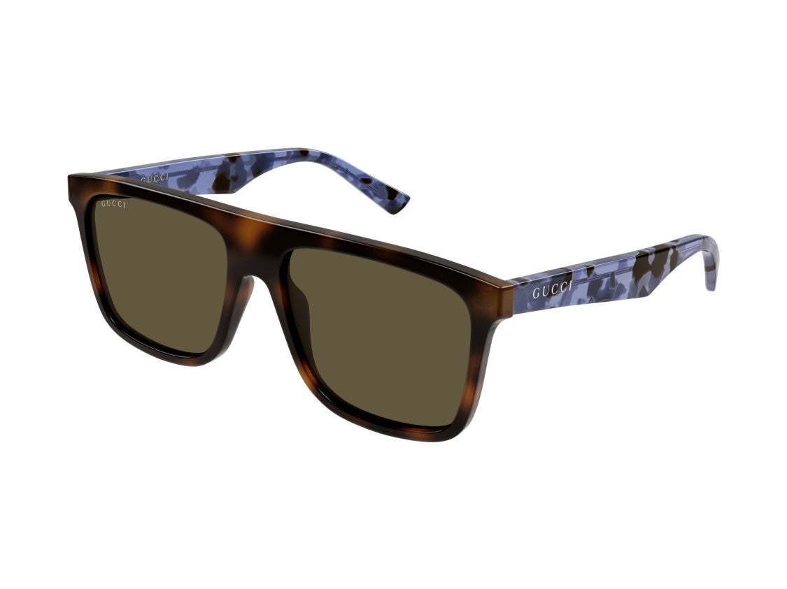 Gucci Blue Gg2182s Patterned Tortoiseshell Bold Square Sunglasses