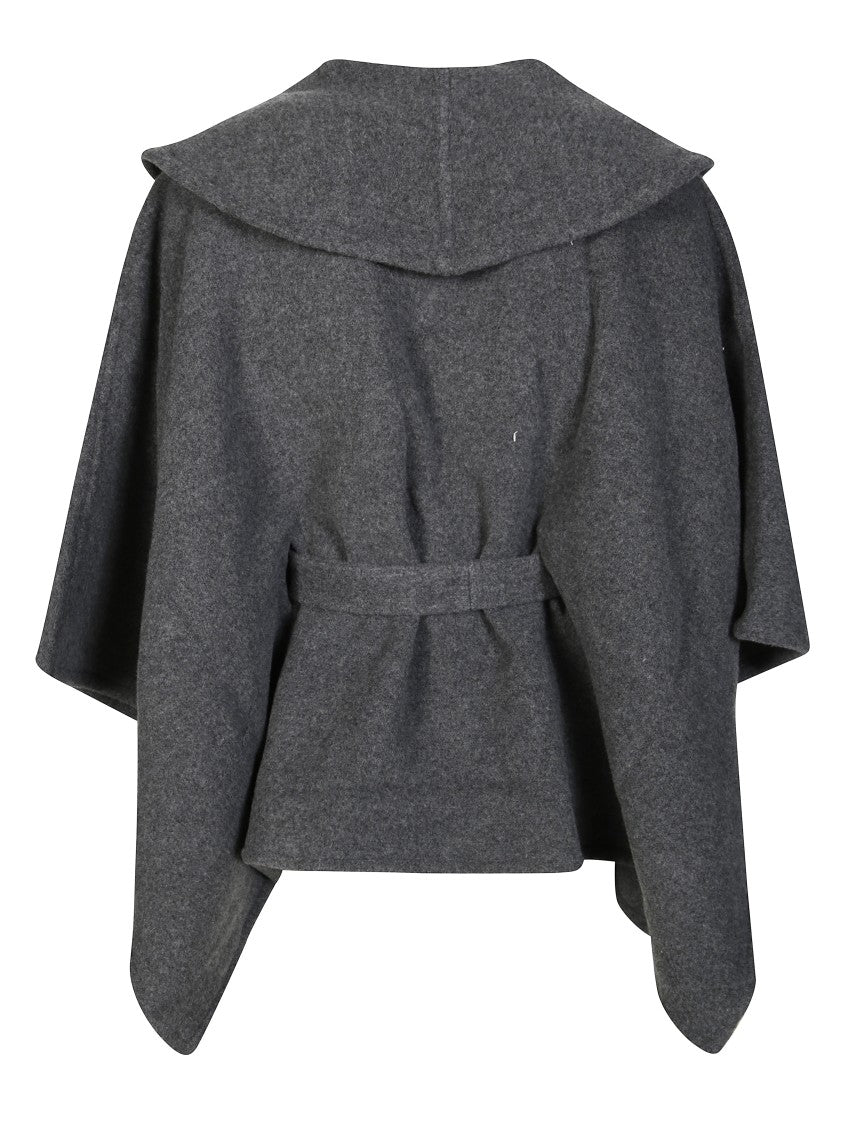 Dondup Flowing Neutral Cape With Wide Arm Openings And Minimalist Design