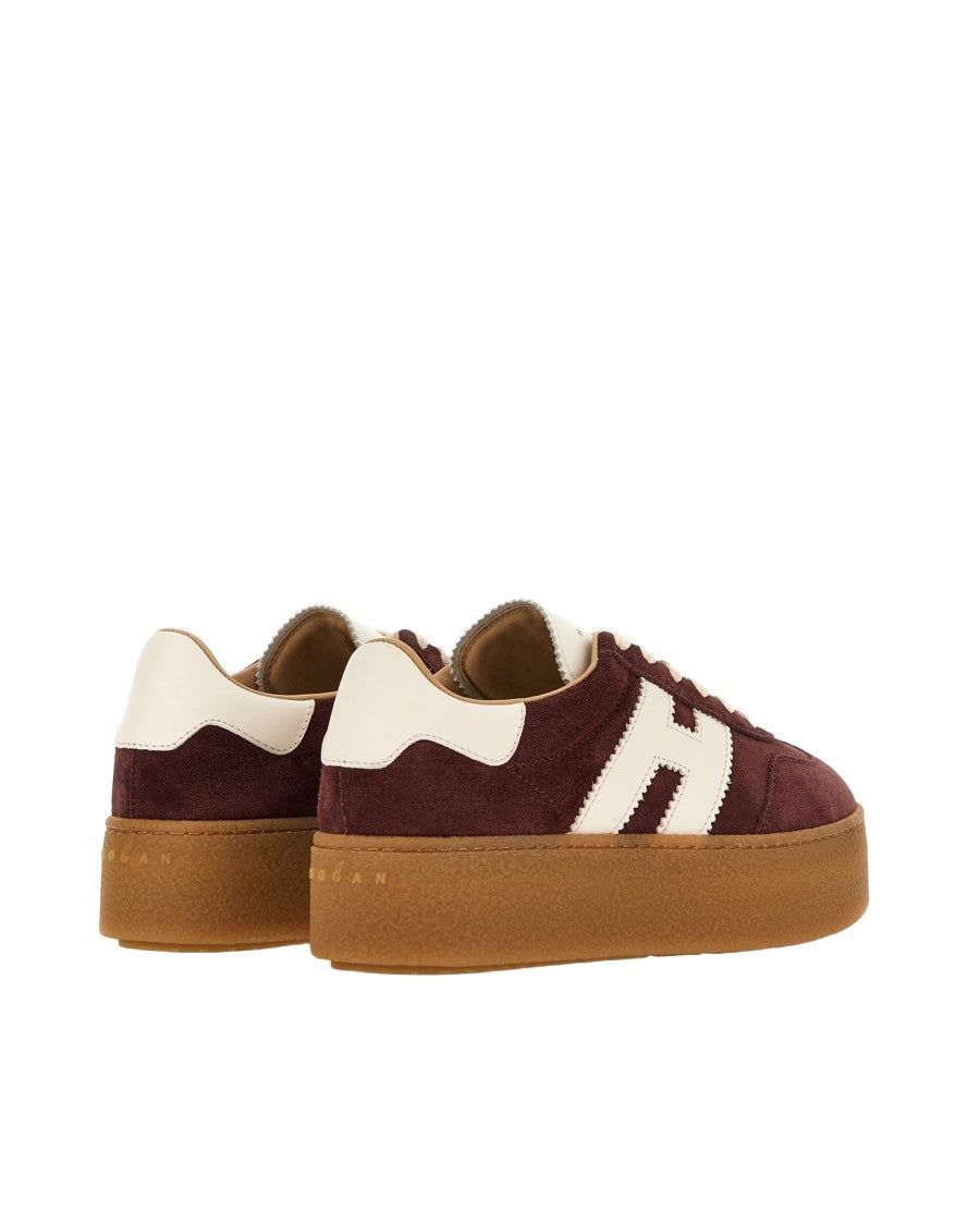 Hogan Bordeaux Cool Suede Leather Sneakers