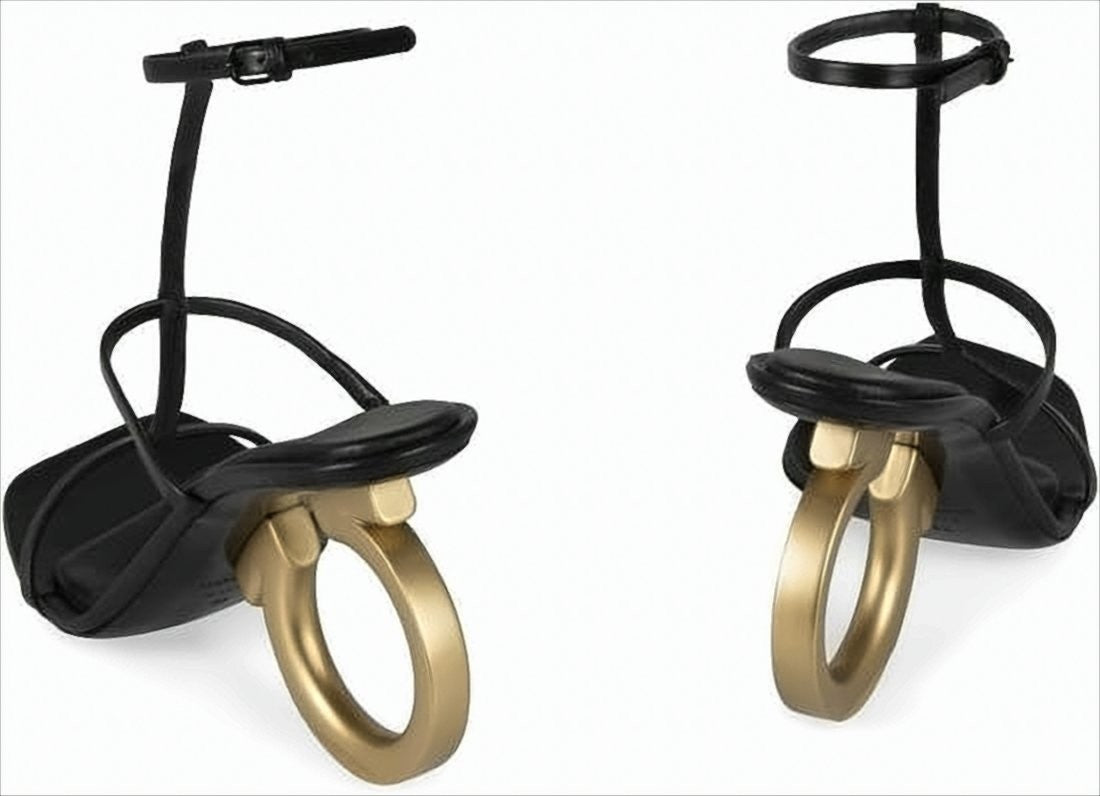 Salvatore Ferragamo Sculptural Black Lambskin Pumps