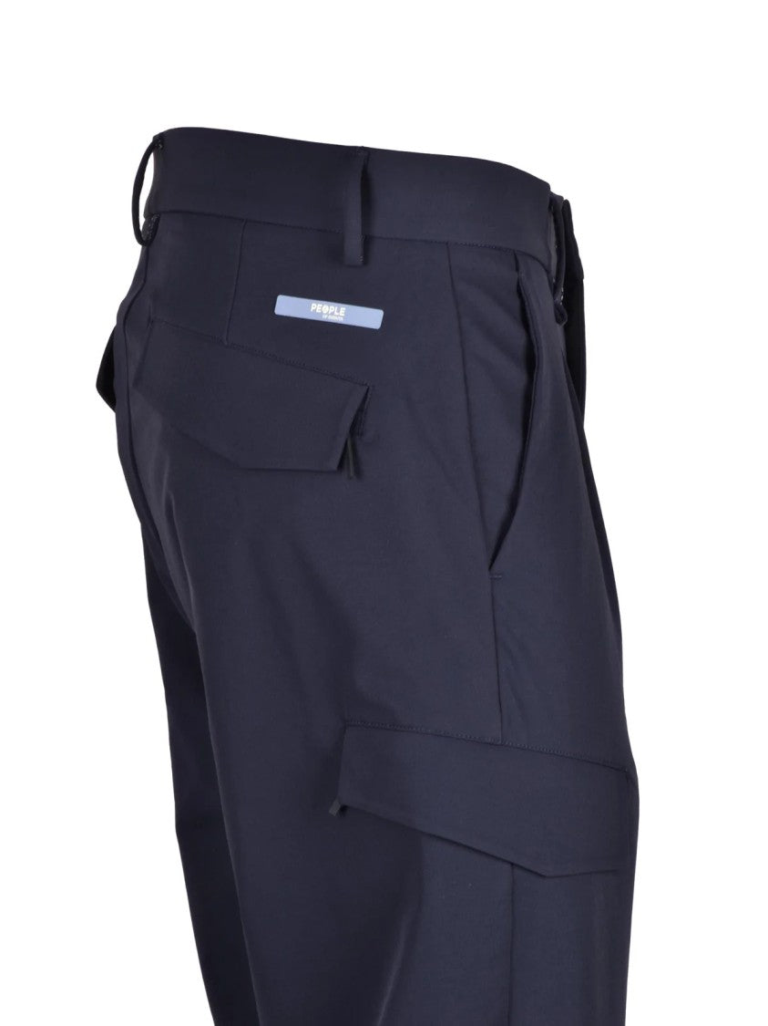 People Of Shibuya Blue Technical Blend Pleated Kisokoma Pants