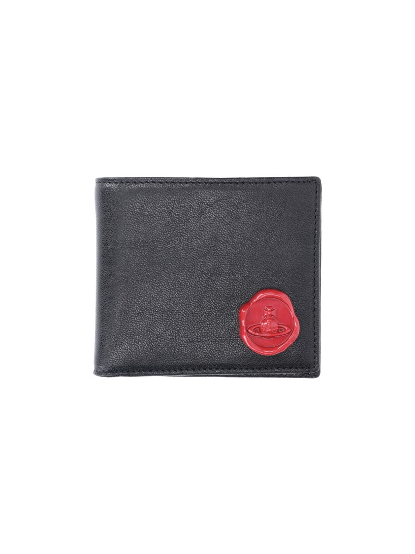 Vivienne Westwood Black Orb Logo Smooth Leather Bifold Wallet