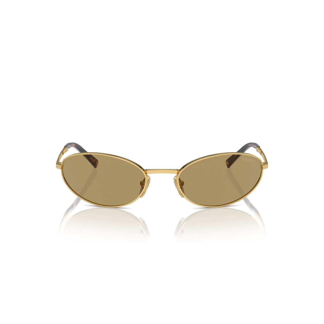 Prada 0Pr A59s Oval Gold-Toned Metal Frame Sunglasses