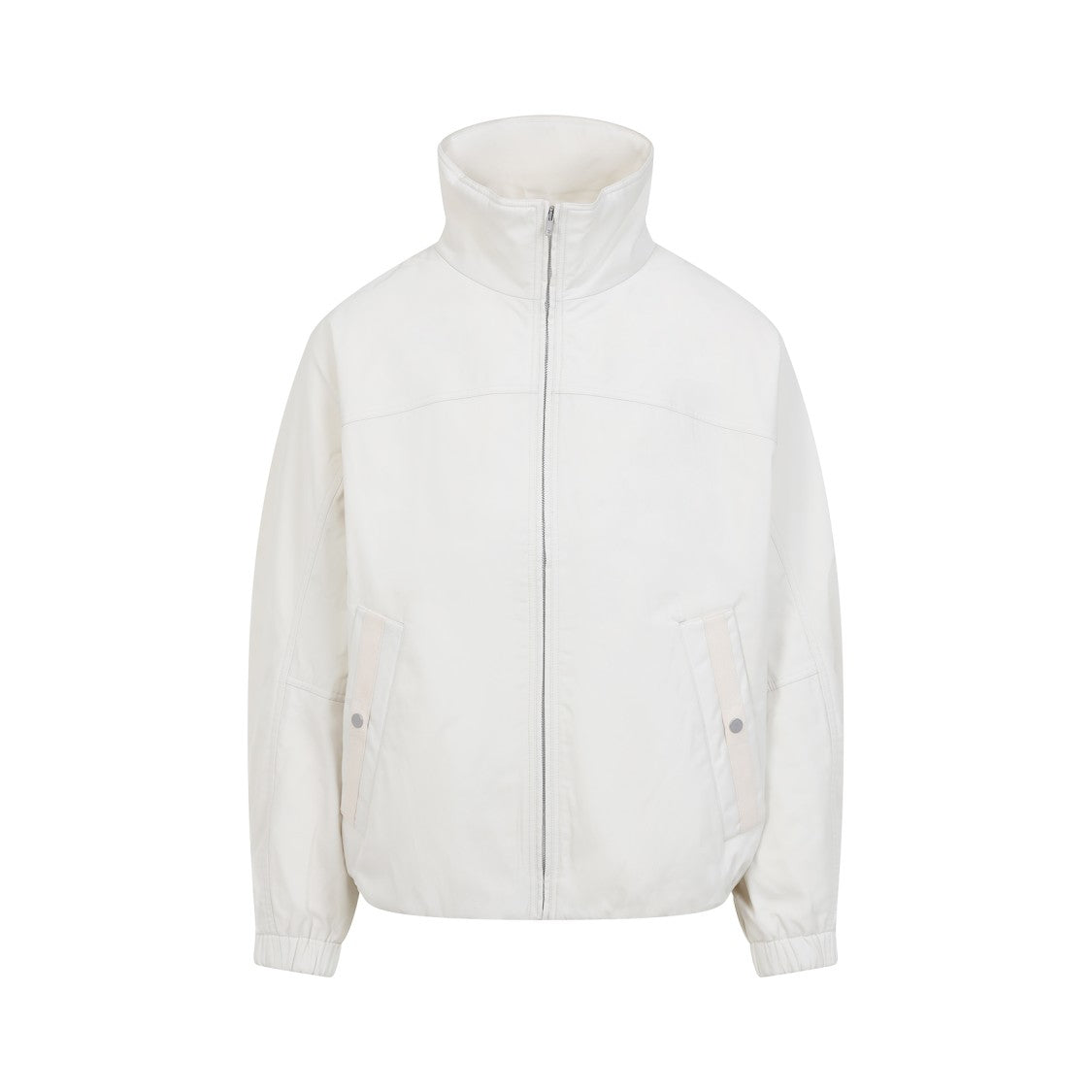 Mordecai High Collar White Jacket With Relaxed Fit