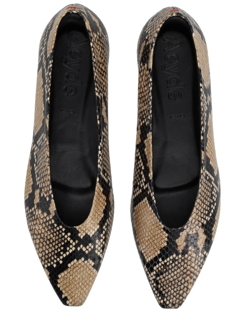 Aeydē Beige Betty Pointed Toe Flats
