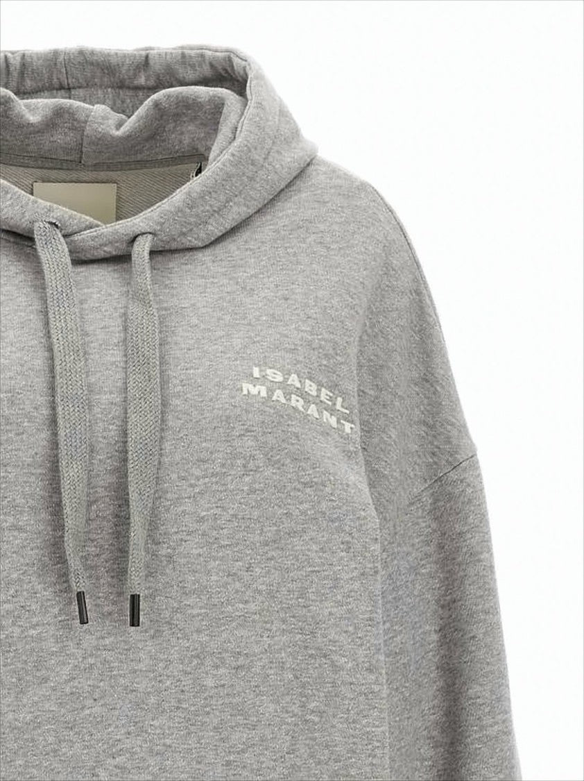Isabel Marant Relaxed-Fit Grey Hoodie With Textured Finish