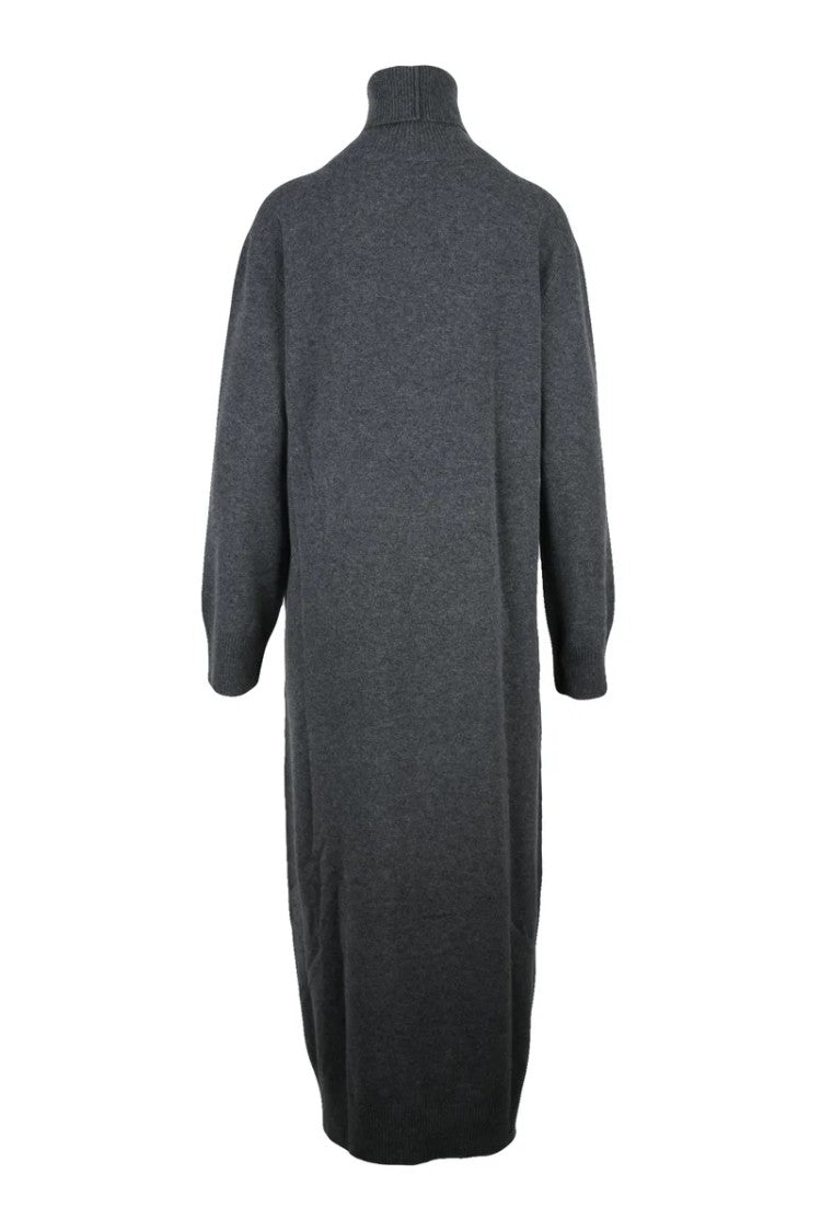 Fabiana Filippi Long Wool Silk Cashmere Dress - Grey