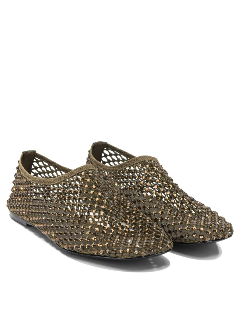 Strategia Lightweight Mesh Ballerinas With Textured Embellishments