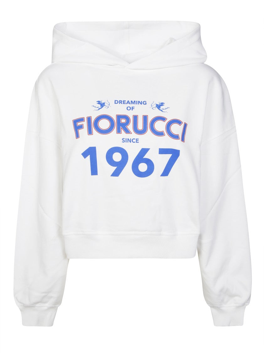 Fiorucci Cropped Hoodie With Bold Graphic Print