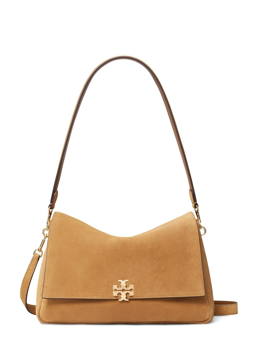 Tory Burch Charlie Brown Suede Structured Shoulder Bag