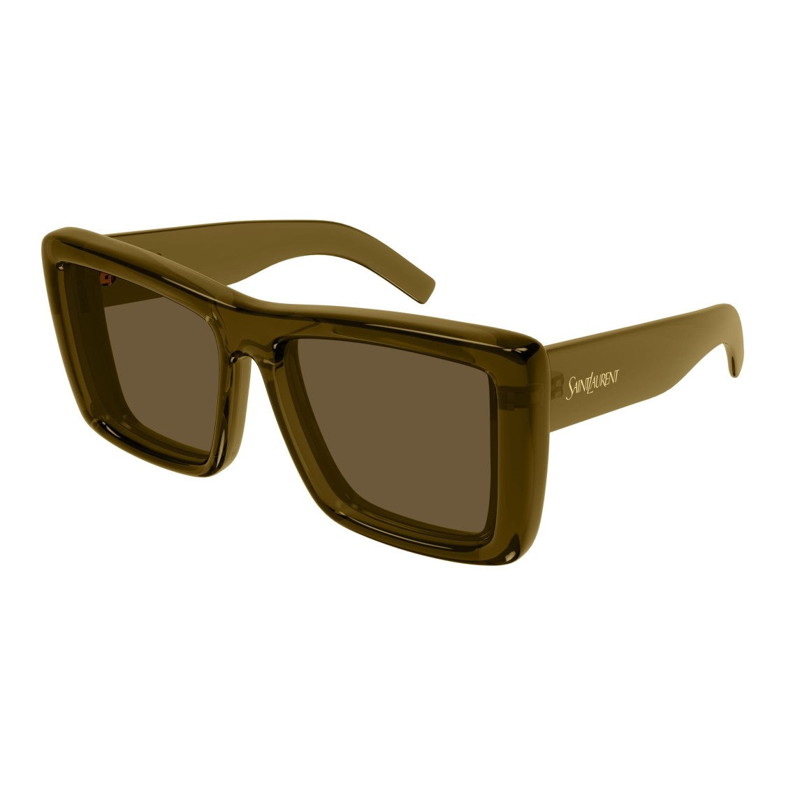 Saint Laurent Oversized Square Frame Sunglasses With Glossy Finish