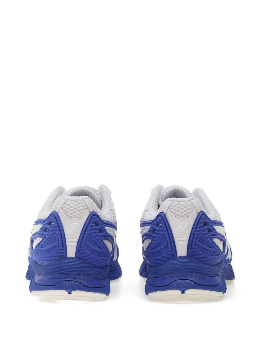 Comme Des Garçons Mesh Upper Sneakers With Blue Accents And Logo Detailing