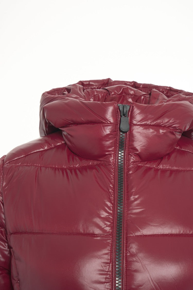 Save The Duck Knee-Length Puffer Jacket With Plumtech Insulation And Glossy Finish