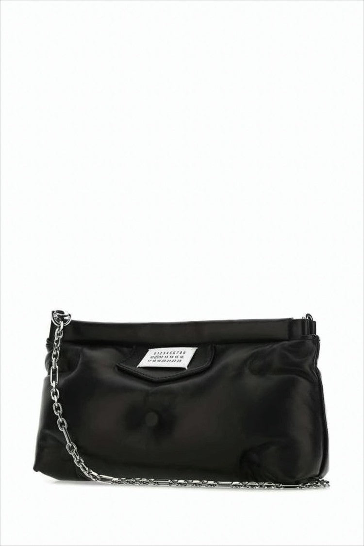 Maison Margiela Lambskin Leather Shoulder Bag With Silver-Chain Strap