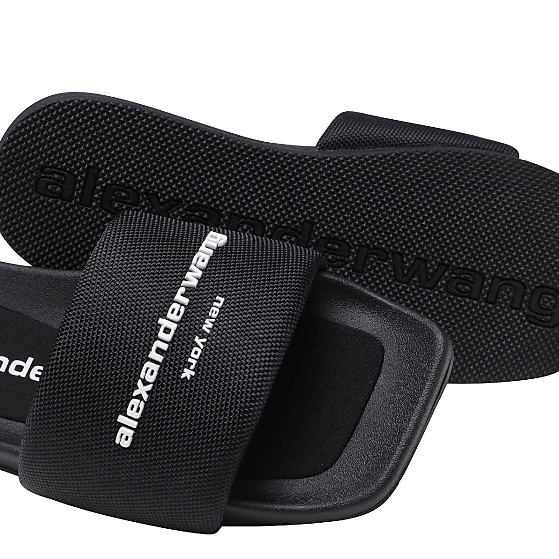 Alexander Wang Black Rubber Sliders