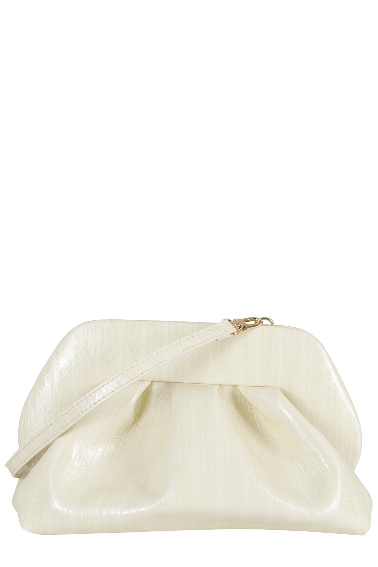 Themoirè Cream Bios Medium Striped Vegan-Leather Handbag