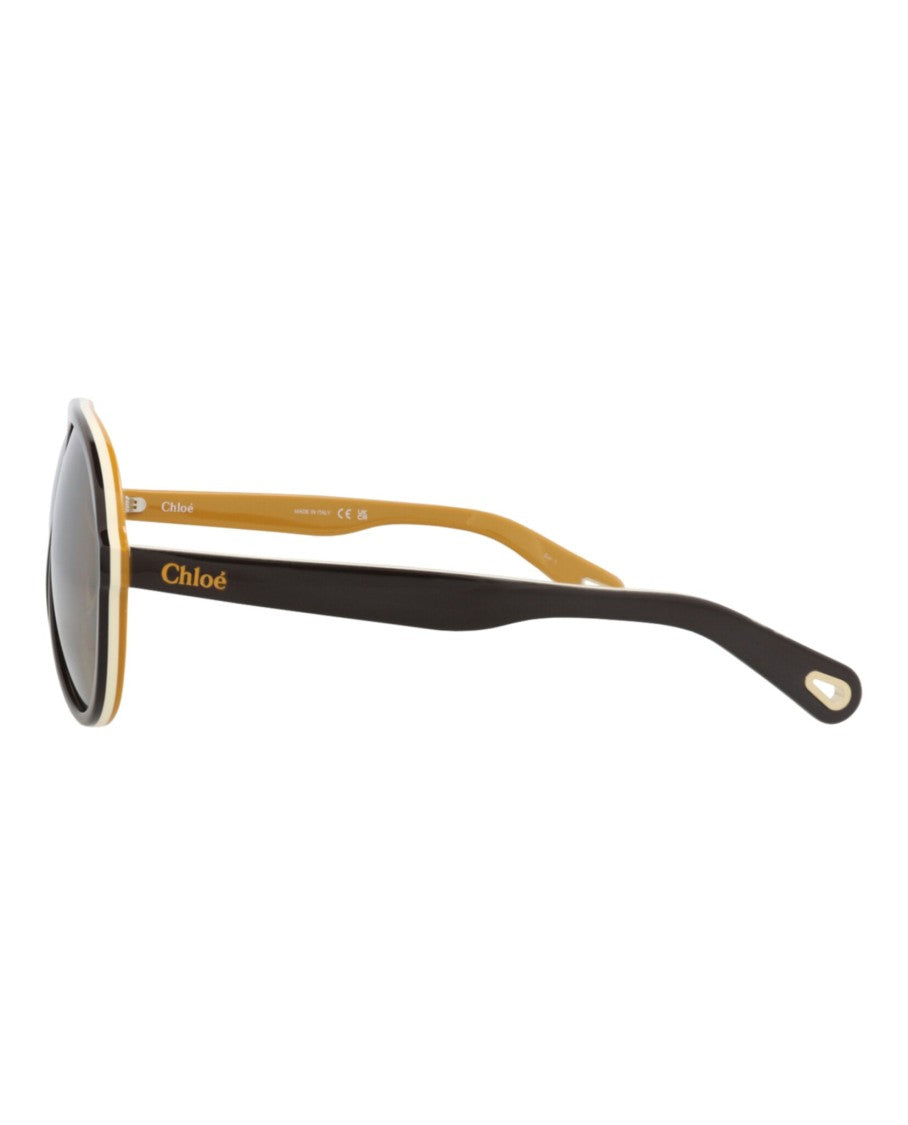 Chloé Aviator-Frame Recycled Acetate Sunglasses