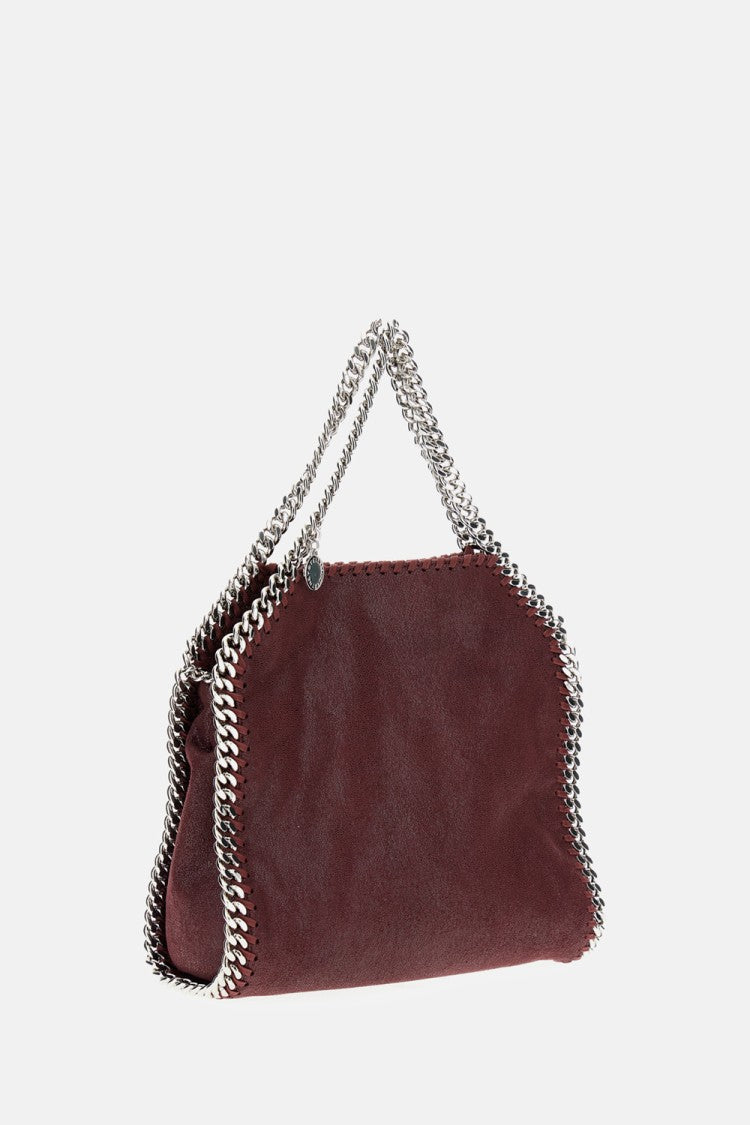 Stella Mccartney Plum Shaggy Deer Mini Tote With Diamond-Effect Chain