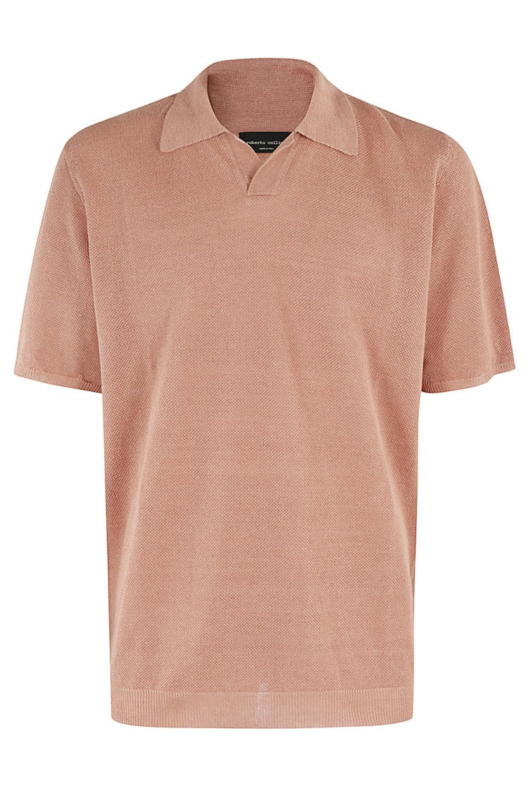 Roberto Collina Piqué Stitch Polo Shirt With Classic Collar