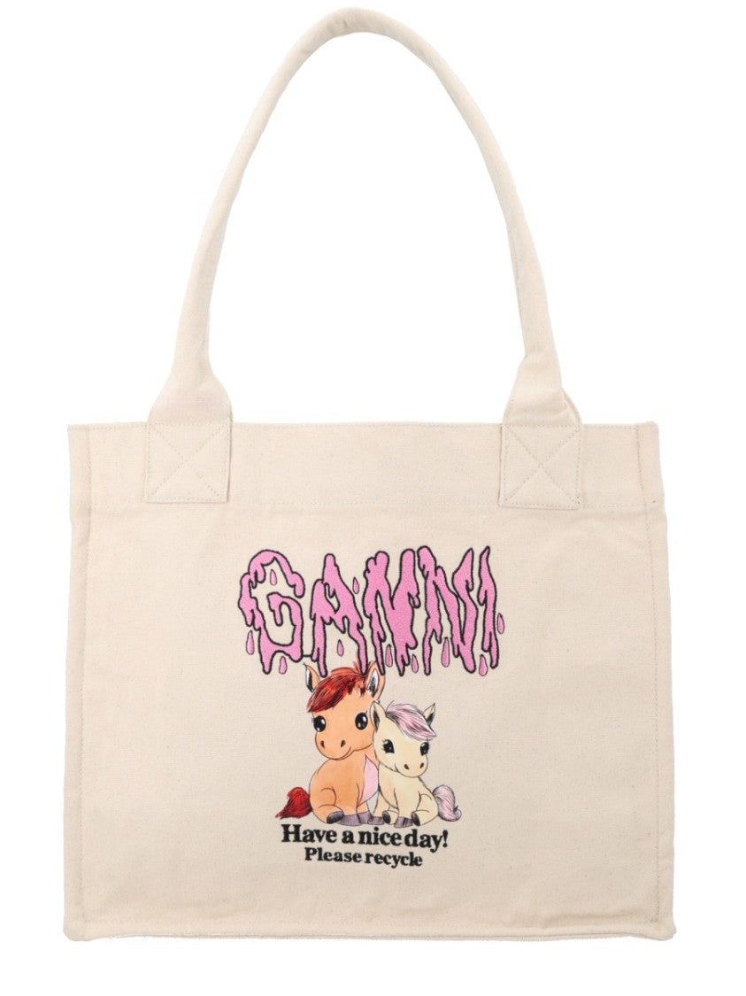 Ganni Printed Tote Bag