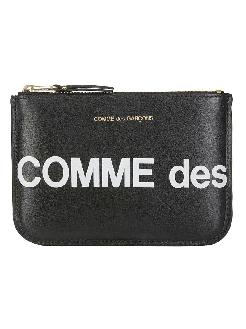 Comme Des Garçons Smooth Leather Pouch With Bold Logo