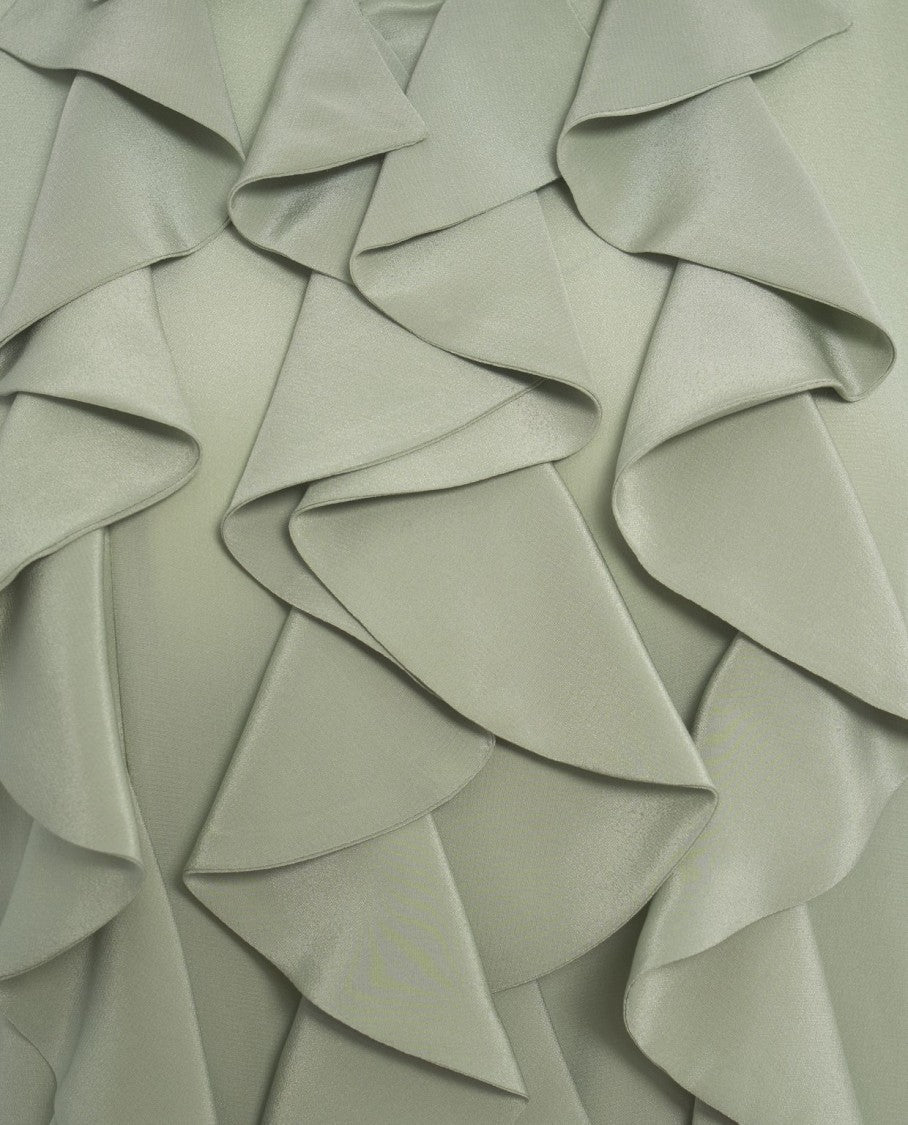 Himon's Ruffled Front Blouse With Classic Collar