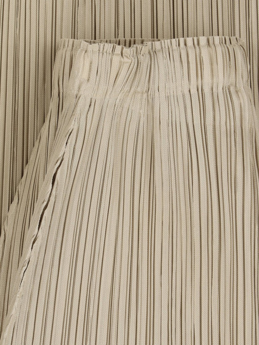 Pleats Please Issey Miyake Straight-Leg Gathered Pleated Formal Pants