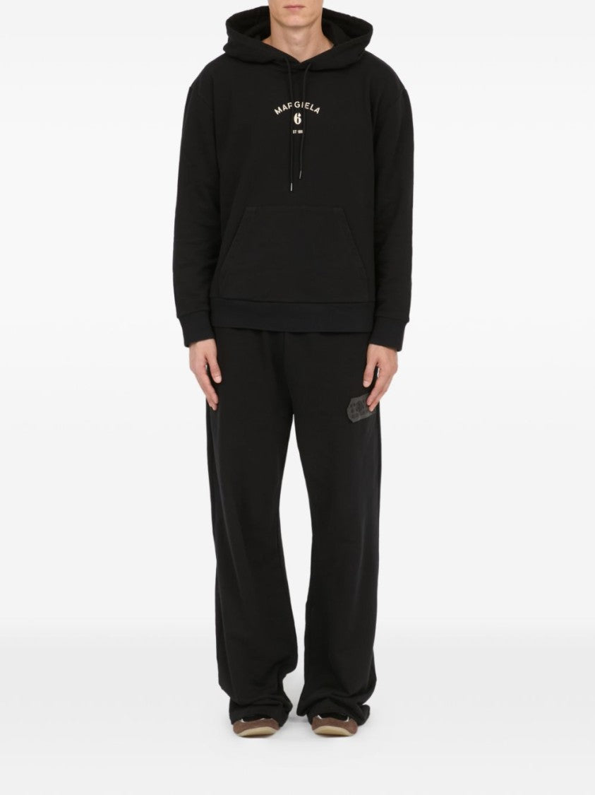 Mm6 By Maison Margiela Black Drawstring Hooded Sweater