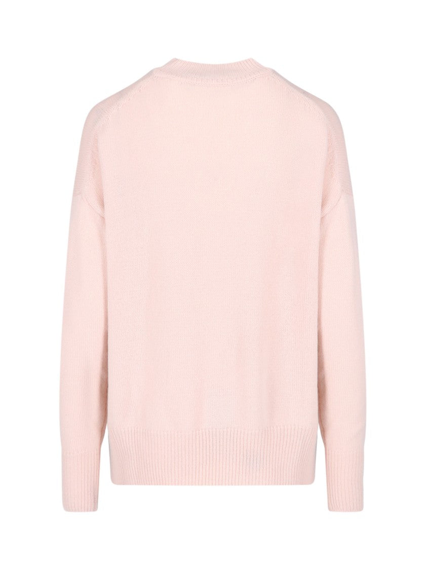 Jil Sander Cashmere Sweater In Pink Knitted Crew Neck