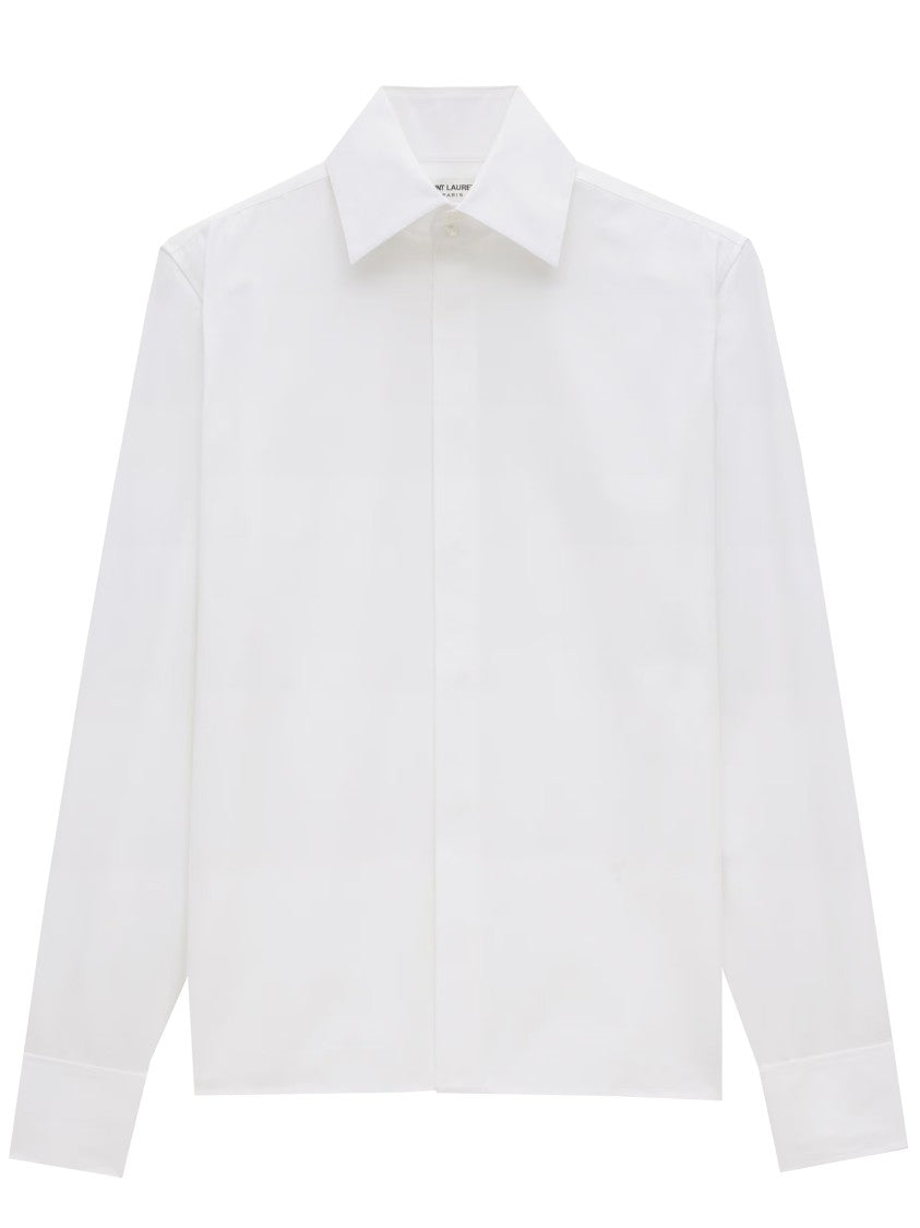 Saint Laurent White Cassandre Poplin Shirt