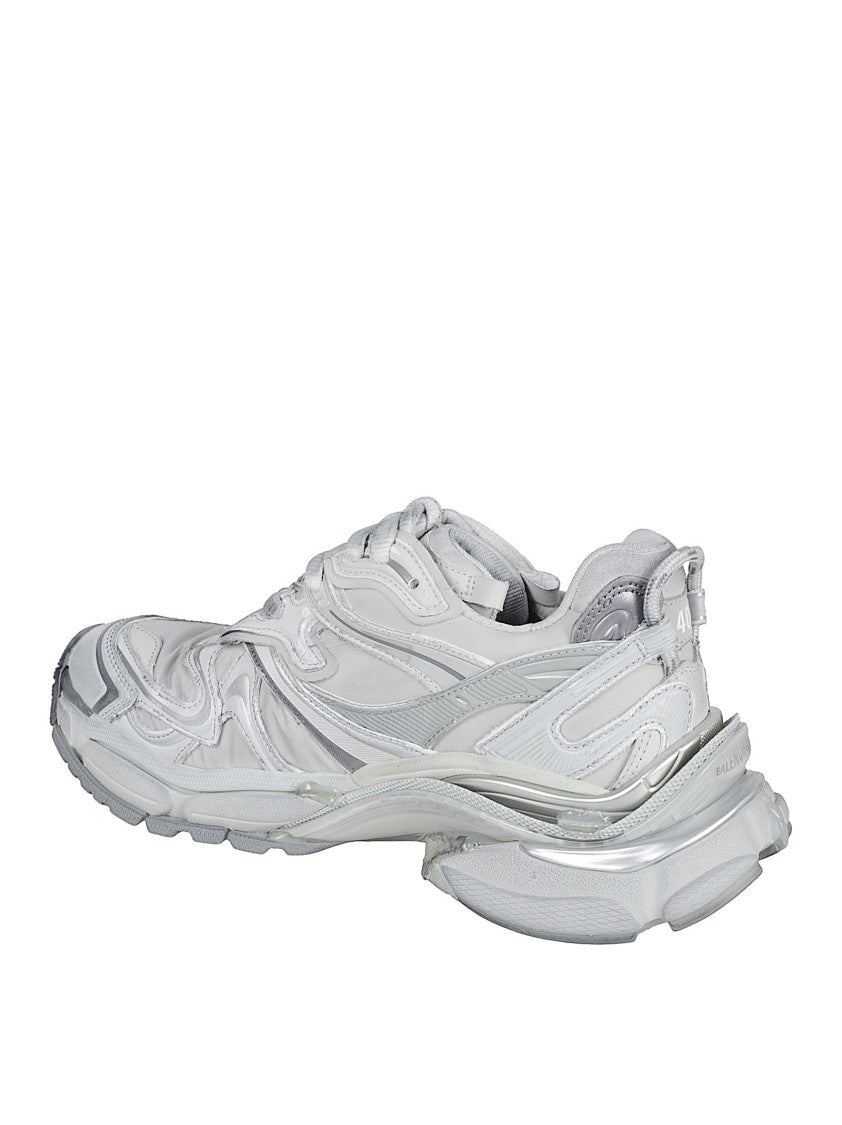 Balenciaga Layered White Sneakers With Sole