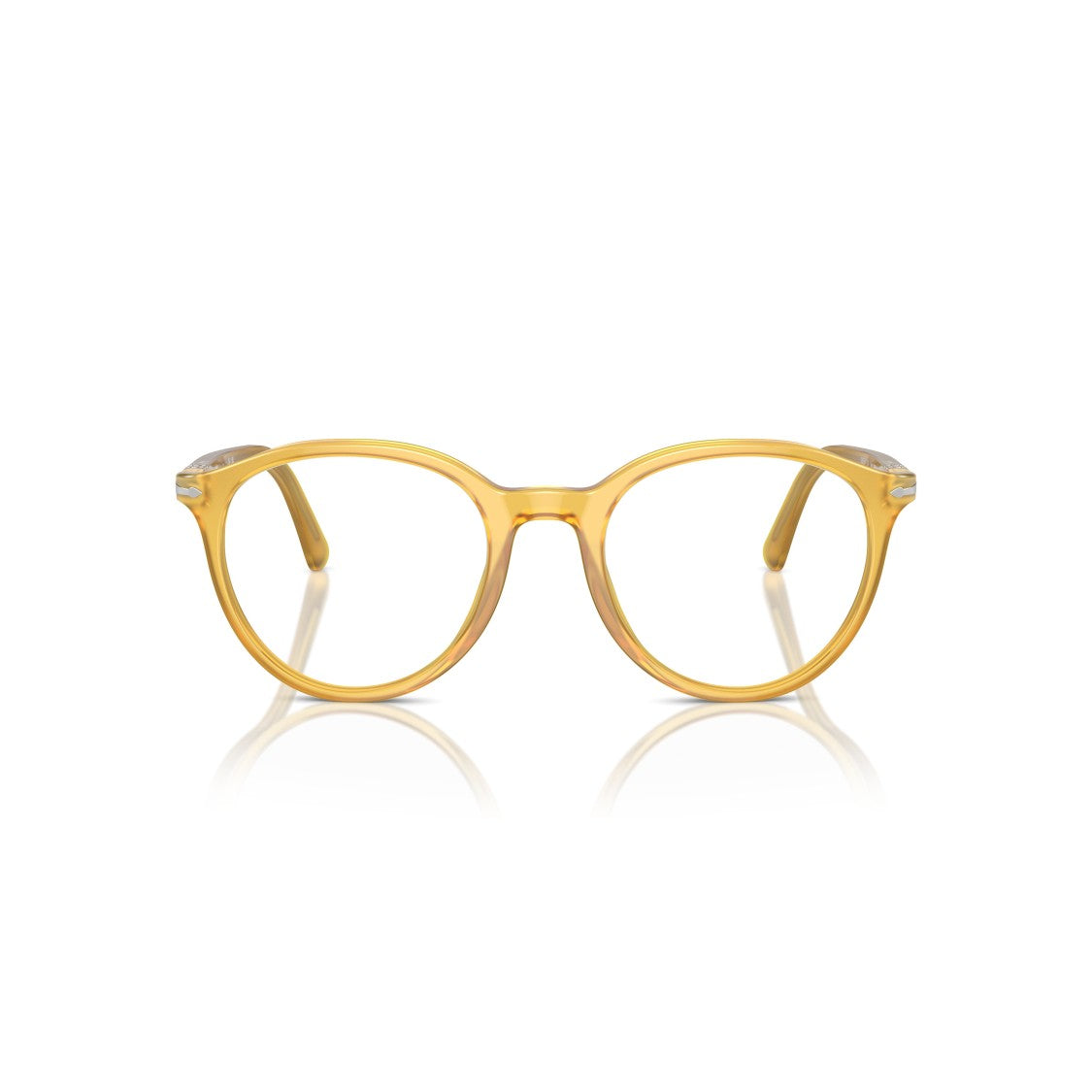 Persol 0Po3353v Translucent Yellow Acetate Eyeglasses With Rounded Shape